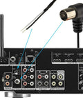Back view of stereo receiver with connector, part of All In One 75 Ohm FM Antenna And AM Loop Antenna Kit For Indoor Home Stereo Receivers