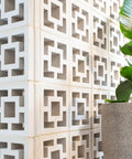 Breeze Brick Molds For Concrete, Double Square Design, Easy To Use And Reusable Wall Tiles For Garden Decor installed in garden
