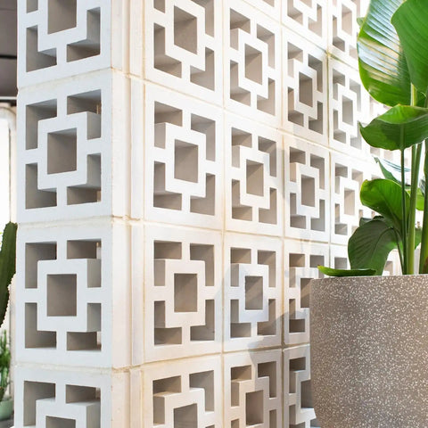 Breeze Brick Molds For Concrete, Double Square Design, Easy To Use And Reusable Wall Tiles For Garden Decor installed in garden