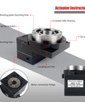 Hollow Rotary Actuator With High Accuracy Positioning For 60mm 400W AC Servo Motors 10 To 1 Reducer, actuator components labeled