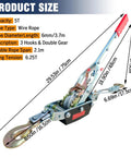 Bigorenda come-along winch with 5T capacity, 12 ft steel cable, dual gears, and 3 hooks, Amazon brand.