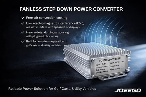 Real Deal Straight Up Solid 48V To 12V DC DC Step Down Converter For Electric Golf Carts 240W 20A Non Isolated Voltage Reducer with aluminum housing.