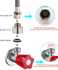 Diagram showing Half Inch Female To Three Eighths Inch Male Reducer Adapter Brass Pipe Fittings Water Hose Connector with Rubber Washer