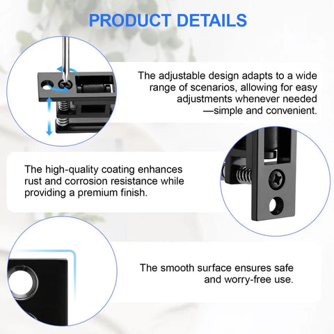 4 Pack Heavy Duty Door Roller Catch Kit details showing adjustable design and high-quality rust-resistant coating