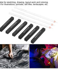 White Charcoal Pencils Sketching Set For Beginners And Pros with wooden handles, graphite and charcoal sticks, and art usage