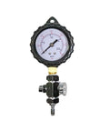 Two Inch Intermediate Pressure Gauge And Release Valve For Scuba Regulator, Pro Grade Metal Build, Reads Up To 300 PSI, front view.
