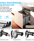 Stainless Steel Drawer Slides With Ball Bearing Full Extension 3 Fold Side Mount Cabinet Runners Rails Track 100 Lb Load 20 Inch Heavy Duty