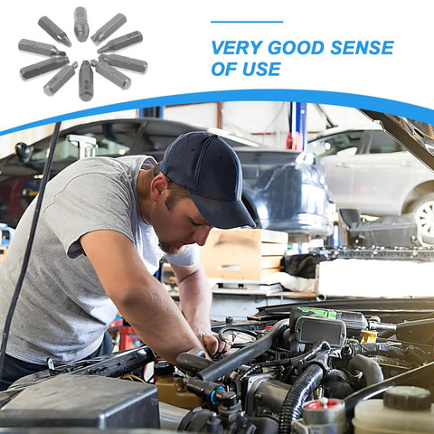 Heavy Duty High Speed Steel Screw Extractor Kit With 6.3mm Stripped Bit Head For Tough Automotive Repairs And Household Fixes That Totally Save Your Hide On Broken Or Rounded Bolts, mechanic using extractors in engine bay