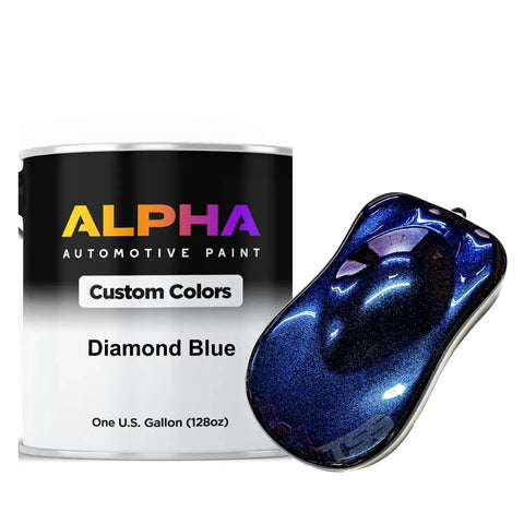 Pro Grade Automotive Basecoat Midcoat Paint Gallon Dope Diamond Blue Finish Ready To Spray With Medium Reducer for automotive use.