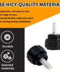 12 Pack M4 X 10 mm Knurled Thumbscrews Carbon Steel Black Round Clamping Knobs for Monitor Mounts and VESA Screws Durable Threaded Mounting Thumb Screws Reusable Black Fasteners for Secure Easy Peasy Setup close-up view.