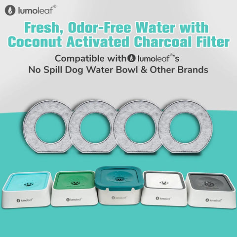 Replacement Coconut Activated Charcoal Filters For No Spill Dog Water Bowls 70oz/2L And 135oz/4L, pack of 4