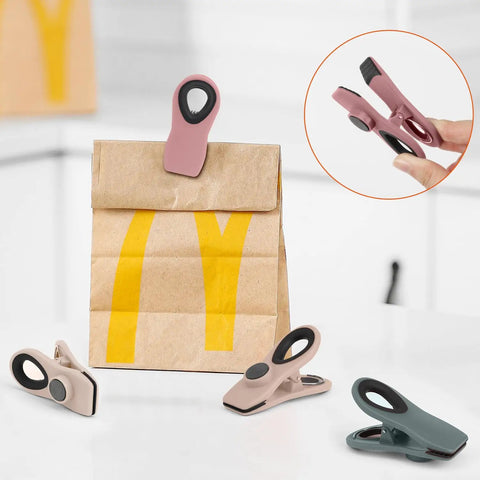 Game Changer Heavy Duty Magnetic Clips Keep Chips And Snacks Locked Down Crisp Through The Week Assorted Muted Tones Resealable Food Storage Sealer Reusable Kitchen Pantry Staple 12 Piece Set
