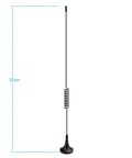 VHF UHF Ham Radio Antenna With Magnetic Base And BNC Male Connector Wide Frequency 20MHz To 1300MHz Includes 3m Cable 32cm tall