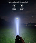 IF22A Rechargeable Flashlight With SFT40 LED 2100 Lumen High Output Beamshot Showing 690 Meter Range