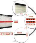 Pegboard Wall Organizer For Garage And Workshop 48 By 36 Inch With 72 Piece Hook And Bin Kit showing dimensions and load capacity