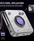 Portable Guitar Audio Interface 24Bit 96kHz USB C Gear with built-in cable and ports, shown in detail for mobile use.