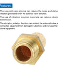 Long Brass Pneumatic Exhaust Muffler Silence for Solenoid Valves One Eighth Inch NPT with features description