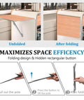 Heavy Weight Aluminum Alloy Telescopic Wall Mount Bracket With Quick Grip Auto Lock, shows unfolding and folding process for RV use.