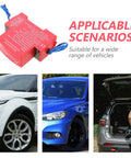 Heavy Duty Auto Fire Extinguisher Canister Compact Thirty Gram Aerosol Spray Pack With Grab And Stick Mounting Pad For Hot Rod Pickup Jeep Boat Camper Instant Heat Trigger Flame Control Badass Ride Ready Safety, shown against vehicle backgrounds.