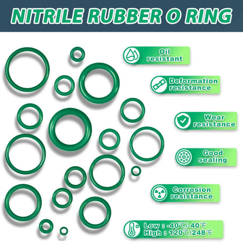 595 Piece Air Conditioning O Ring Kit With 36 Sizes Rubber O Rings For Automotive AC Compressor Repair And Plumbing Projects Ideal For DIYers And Pros