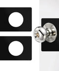 Matte Black Door Knob And Deadbolt Reinforcement Plate Kit 2 Pack Universal Door Lock Fixing Plate Backplate Cover Hole Reinforcer Scratch