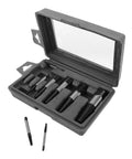 Rocksolid 8 Piece Steel Screw Extractor Kit And Nut Remover Tool Set For Stripped Bolts Broken Screws Hex Bits And Furniture Fixes That Totally Save Your Bacon On Any Plumbing Or Garage Job Today open case with 8 steel extractors