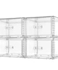 Real Slick Clear Stackable Closet Storage Drawers 4 Pack Medium Capacity 15 Quart Plastic Organizer Bins with smooth glide mechanism.