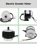 Front and side view of 24V Electric Motor Replacement For E300 E300S E325 Scooters And MX350 MX400 Dirt Rocket Bikes 2750 RPM 350W
