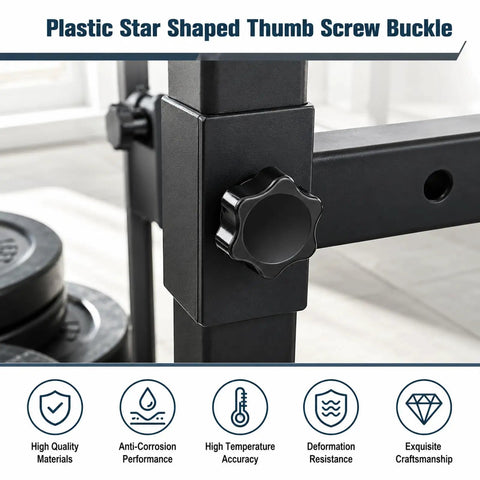 Kickass 10 Pack Black Star Knurled Thumb Screws Featuring Precision 1/4-20 Thread Size For Rock Solid Clamping Grip and Super Fast Umbrella Base Replacement Projects close up on plastic thumb screw in use.