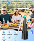 USB Powered Fly Fans For Tables With LED Light at outdoor picnic with friends, showcasing soft blades, super silent