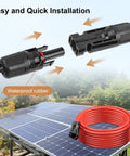10AWG 50 Feet Solar Panel Extension Cable With Waterproof Male And Female Connectors for installation on solar panels