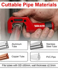 Heavy Duty 4 Piece Pipe And Tubing Cutter Set With Deburring Tool And Reamer For Pros Includes Internal And External Reamer Mini Tube Cutter