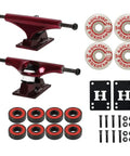 Lightweight Hollow 8.0 Inch Skateboard Trucks With 54mm Spitfire Burners Wheels And ABEC 5 Bearings, complete kit components