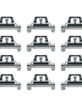 Silver Galvanized 12 Piece DIN Rail Mount Terminal Blocks End Stopper Screw Type Clamp for 35mm Wide Guide Rails Built Tough with Rust Resistant Cold Rolled Steel Construction and Easy Installation