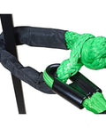 4 Pack Green Synthetic Soft Shackles Rope With Protective Sleeve And 2 Red Recovery Rings Set For Off Road Vehicles