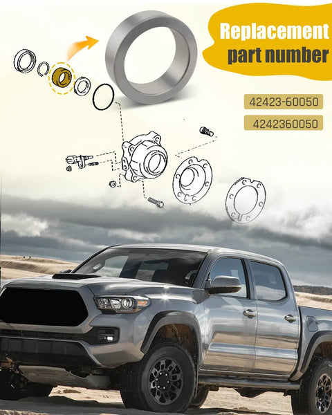 Rear Axle Bearing Retainer Inner For Toyota 4Runner 2003 To 2022 FJ Cruiser 2007 To 2014 Tacoma 2005 To 2022 Lexus GX460 2010 To 2022 GX470 2003 To 2009 Replacement 42423 60050 4242360050 Stainless Steel Beefed Up Durable Upgrade