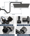12 Inch Rain Shower Head With Adjustable Extension Arm All Metal 304 Stainless High Pressure Rainfall Shower Head Oil Rubbed Bronze