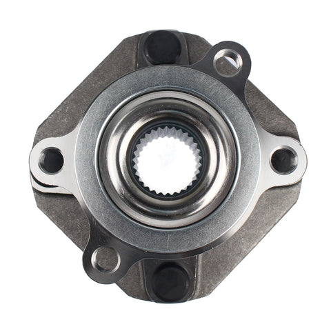 Set Of 2 Front Wheel Hub And Bearing Assemblies For Nissan Sentra 2007 To 2012 2L With ABS durable wheel shown close-up view