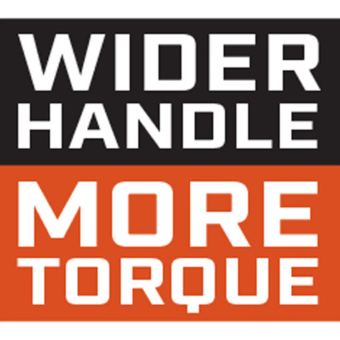Wider handle more torque text promoting 8 Inch Adjustable Black Oxide Wrench With Hex Jaw For Secure Grips And Quick Tightening, Ergonomic Handle