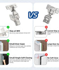 Comparison of Heavy Duty Soft Close Concealed Cabinet Hinges 10 Pack Partial Overlay 105 Degree features and benefits.