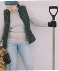 Person holding Replacement D Shaped Garden Shovel Handle With Plastic Grip Comfortable Grip Reduces Hand Fatigue
