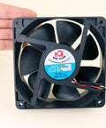 Beefed Up Evaporator Fan Motor 24V DC Brushless Replacement For Atosa Refrigeration Units MGF8401GR shown in hand