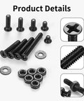 Beefy Heavy Duty M3 Screws And Nuts Kit 1110 Pcs Set with Black Phillips Flat Head, Carbon Steel Bolts, Washers, and Nuts
