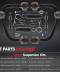 Front Upper Control Arms Kit with PU Bushings and Ball Joints for Ford F150 2009 2014, Heavy Duty Sway Bars, 12-piece set