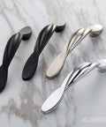 10 Pack Brushed Satin Nickel Cabinet Pulls With 3 Inch Hole Centers Arch Twisted Design for Cabinets and Drawers AL3027SN