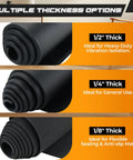 Next Level Neoprene Closed Cell Foam Roll Sixty Inches Long By Seventeen Inches Wide And Half Inch Thick rolled foam options displayed.