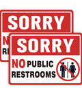 Two Pack No Public Restroom Signs For Biz And Home Self Adhesive Weatherproof Vinyl Stickers For Office Window And Door