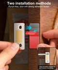 Ultra Slim Magnetic Cabinet Door Catch 4 Pack With Strong Adhesive, Stainless Steel Heavy Duty Closure demonstration of installation method