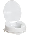 4 Inch Raised Toilet Seat With Lid For Easy On And Off Safe Bathroom Access Fits Most Standard Toilets White Senior Friendly Comfort