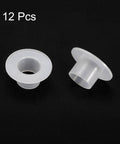 12 Pack Flanged Nylon Bearing Bushings For 12Mm Bore, 13.6Mm Outer Diameter, 11.2Mm Length, White Self Lubricating Plastic